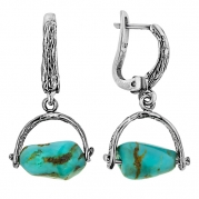 Серебряные серьги Yaffo с бирюзой